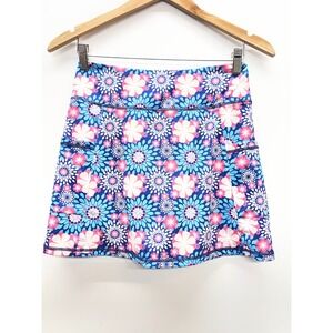 Jack Smith Womens Floral Athletic Skort Blue Pink Tennis Golf Skirt Size S